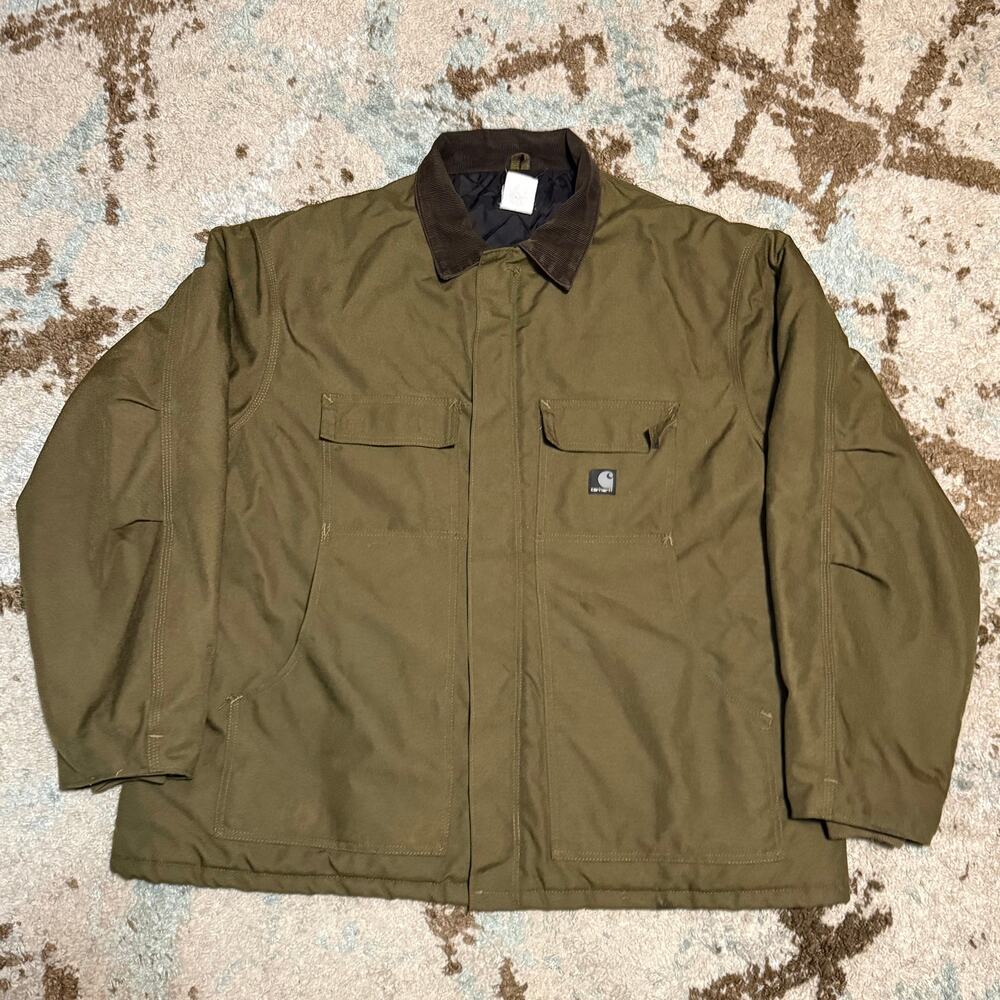 Carhartt Extreme Arctic Quilted Jacket Size 2XL Olive Green Workwear Outdoors